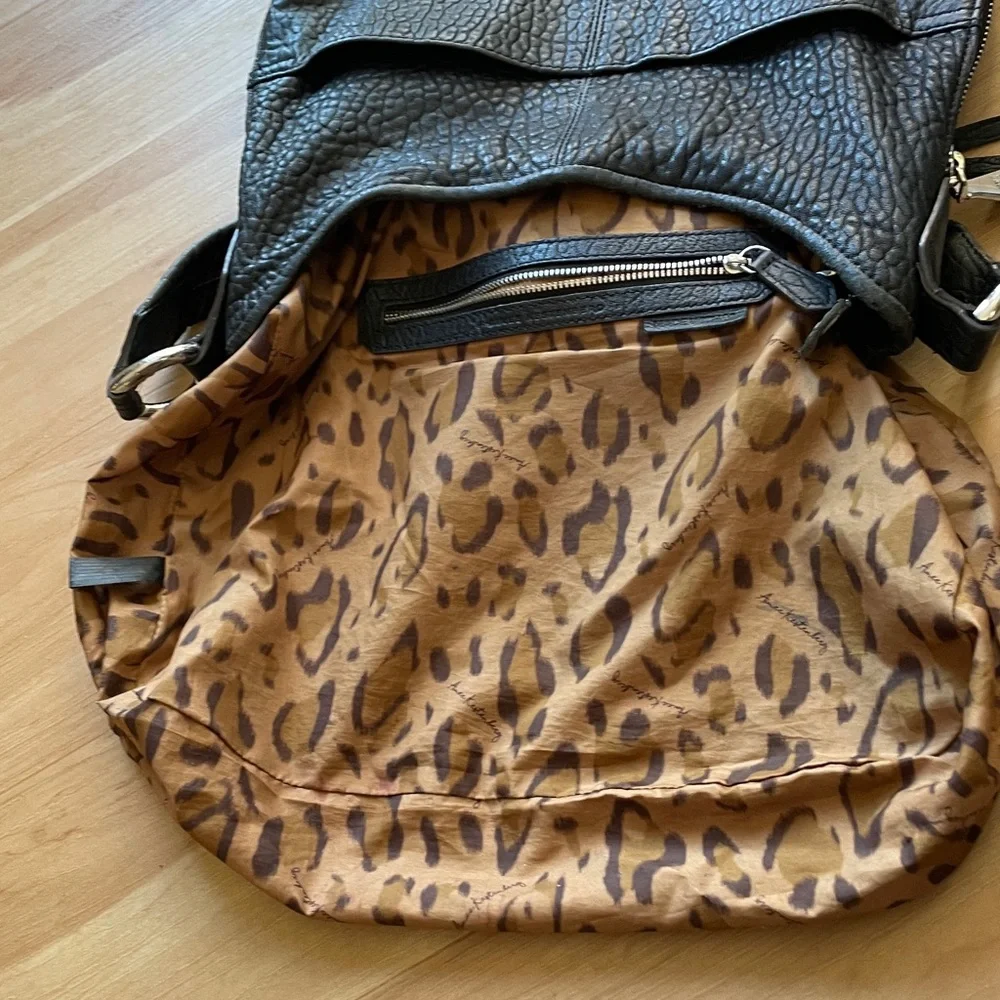 Aimee Kestenberg Expandable Hobo Good Times Black pebbled leather